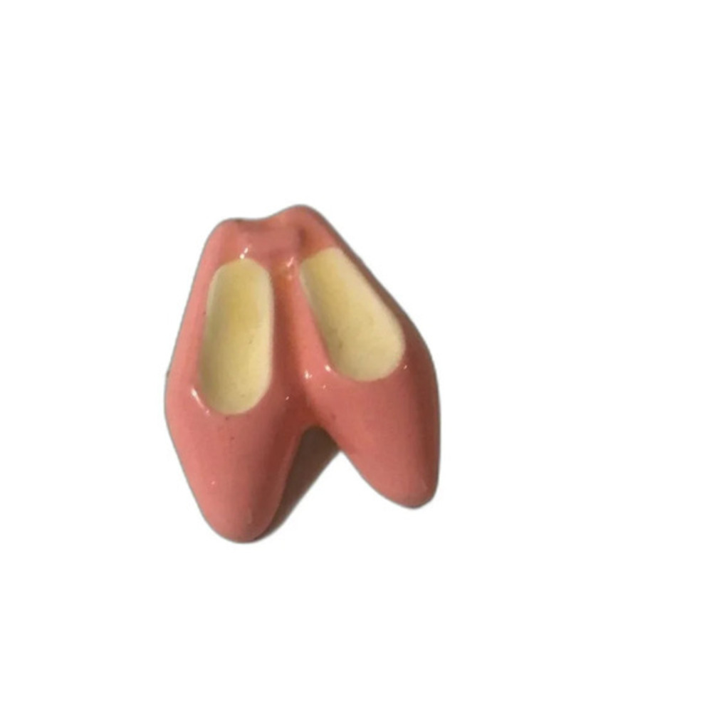1980's‎ pink ballet slippers pin retro plastic brooch